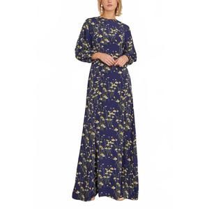 NEW BERNADETTE roxette floral-print silk crepe maxi dress in pencil daisies